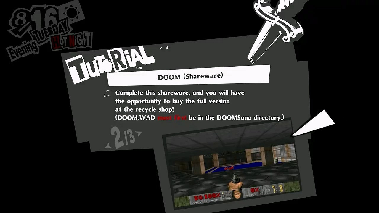 還是下手了!新mod讓《女神異聞錄5》也能玩毀滅戰士 還是下手了!新mod讓《女神異聞錄5》也能玩毀滅戰士