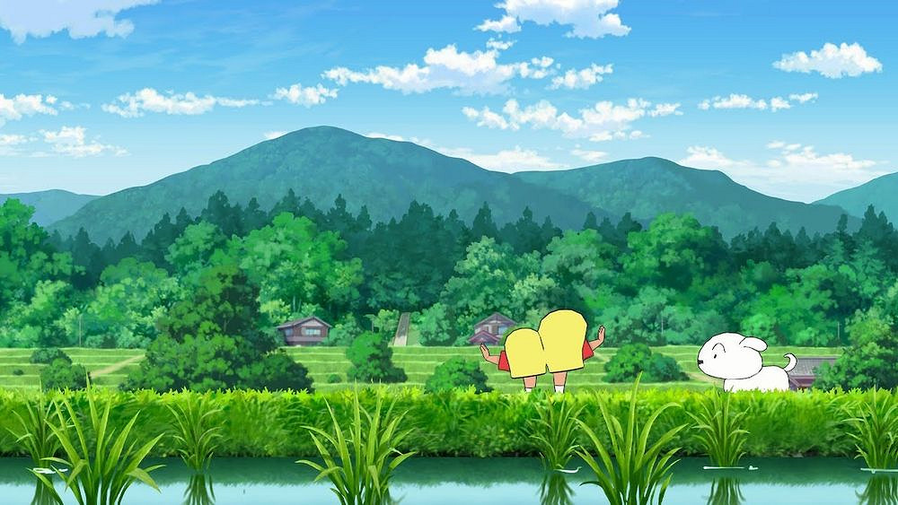 《蠟筆小新 煤炭鎮的小白》結合自然風光與老鎮情懷