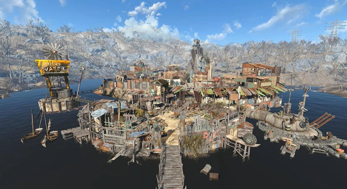 《異塵餘生4》玩家建造了一座垃圾鎮:內設商店和NPC! 《異塵餘生4》玩家建造了一座垃圾鎮:內設商店和NPC!