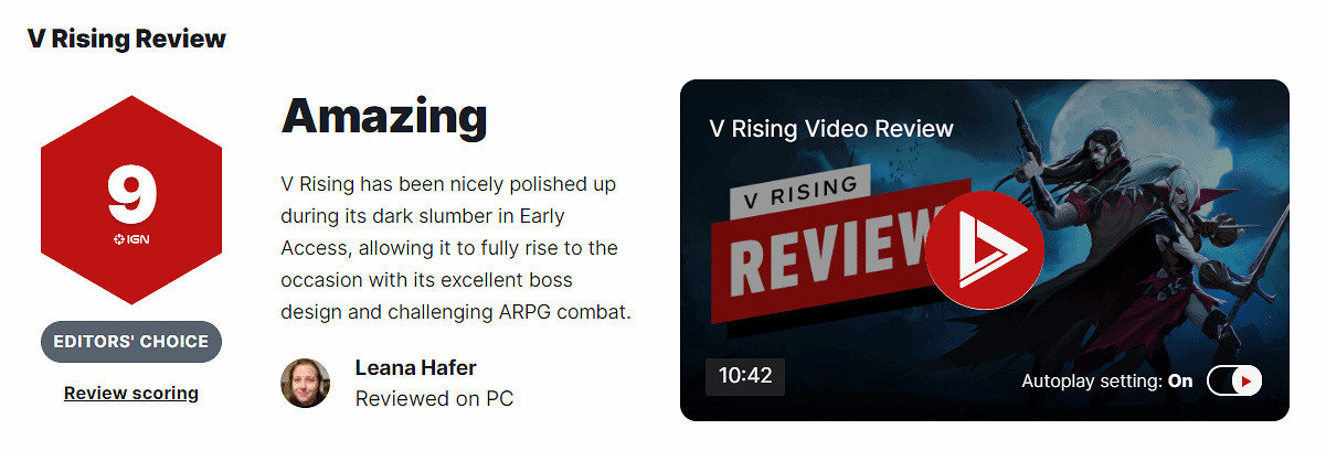 《夜族崛起》IGN 9分：最好的ARPG和吸血鬼遊戲之一！