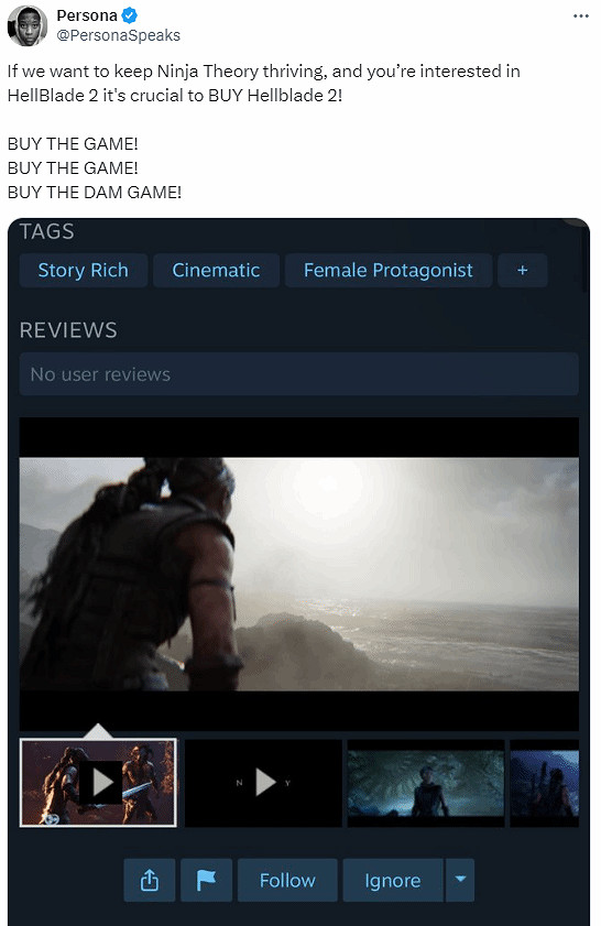 Ninja Theory危？粉絲呼籲別 Xbox Game Pass (XGP) 白剽《地獄之刃2》