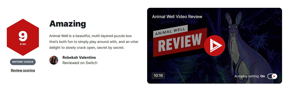 《動物井》媒體評分解禁，Metacritic 91分 IGN 9分