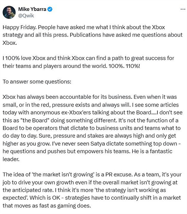 暴雪前總裁對Xbox提出建議：製作出色的遊戲最重要