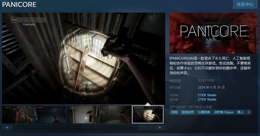 合作恐怖生存遊戲《PANICORE》發售日公布 5月31日發售