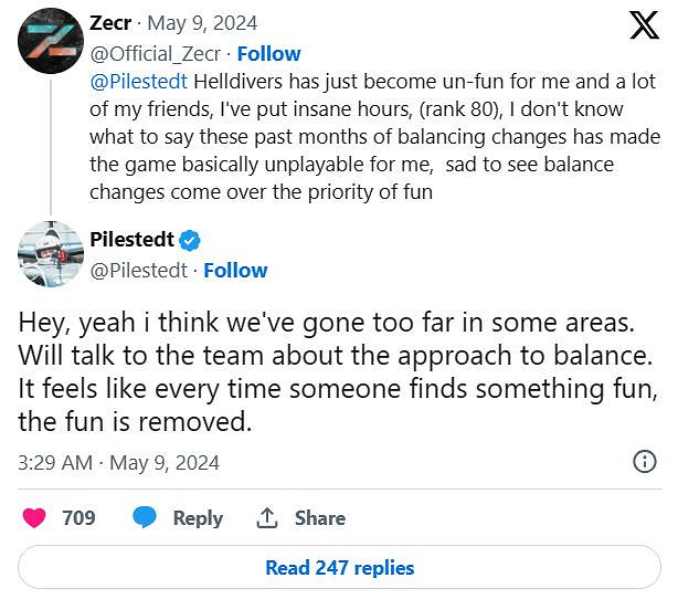 《絕地戰兵2》開發者認為平衡性調整"在某方面太過了"