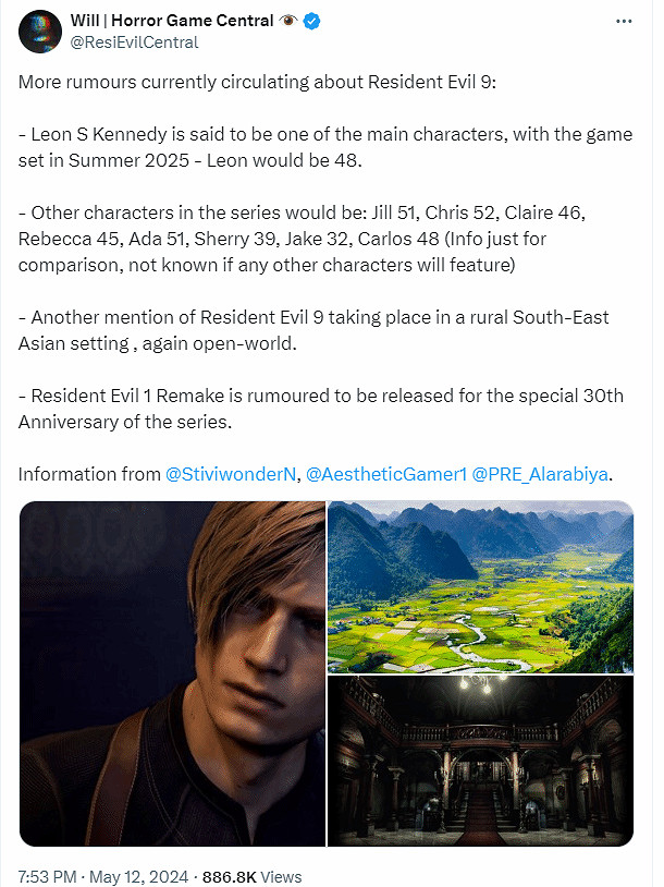 《生化9》角色年齡推測：裡昂48歲大叔 吉爾已是大媽