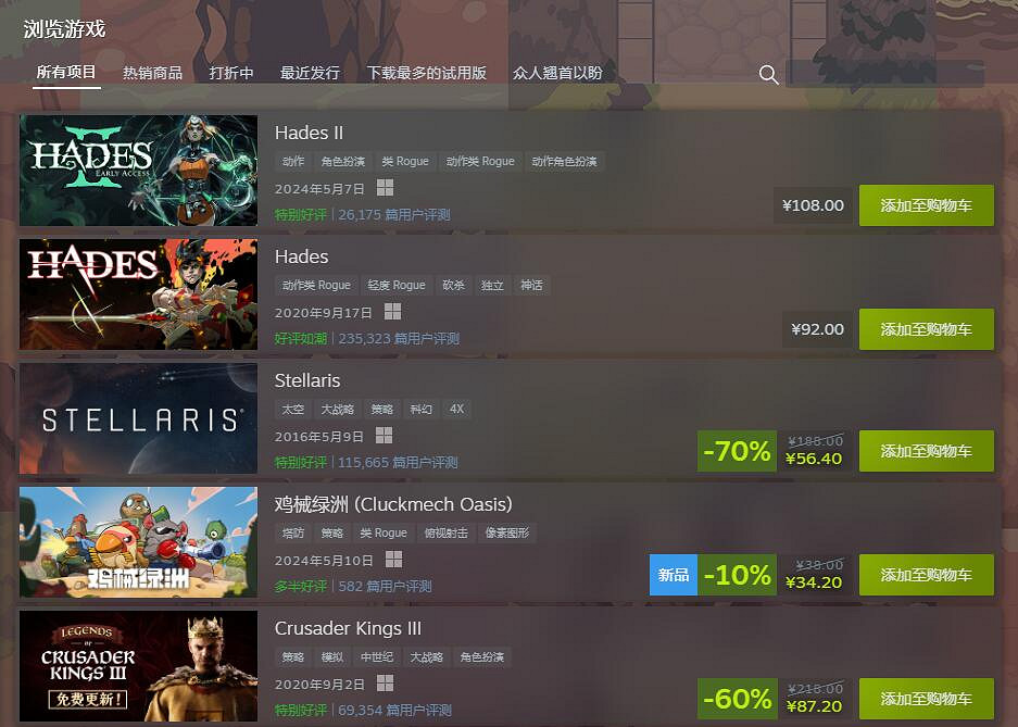 Steam“無限重玩遊戲節”促銷活動開啟 5月20日截止！