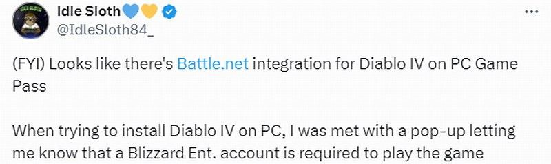 曝《暗黑4》 Xbox Game Pass (XGP) 版仍需綁定暴雪帳戶 玩家表示失望 曝《暗黑4》 Xbox Game Pass (XGP) 版仍需綁定暴雪帳戶 玩家表示失望