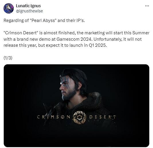 曝《紅色沙漠》將來有可能於2025年Q1推出！亮相今年科隆展