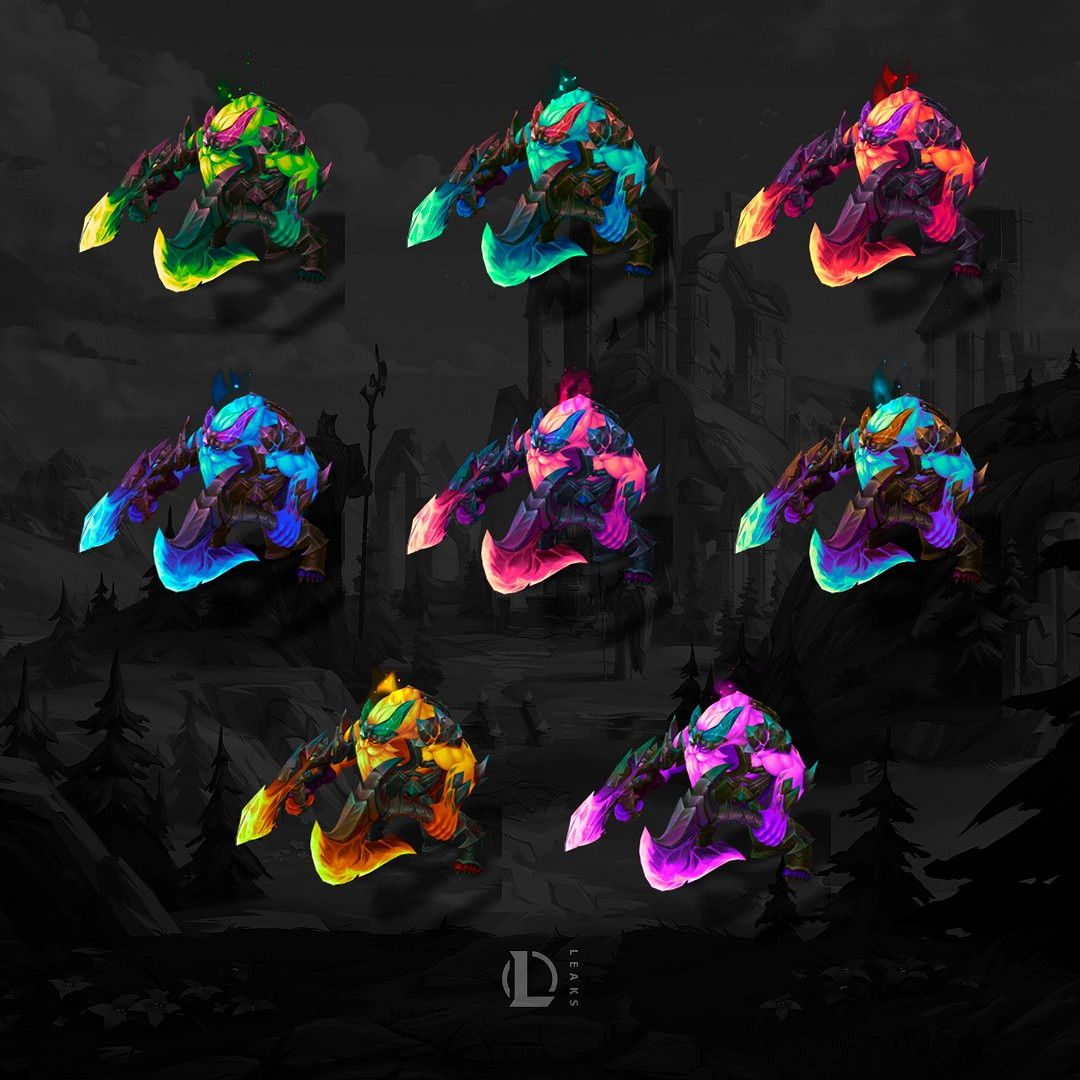 《英雄聯盟》多款地獄火新皮膚、至臻皮膚原畫曝光！