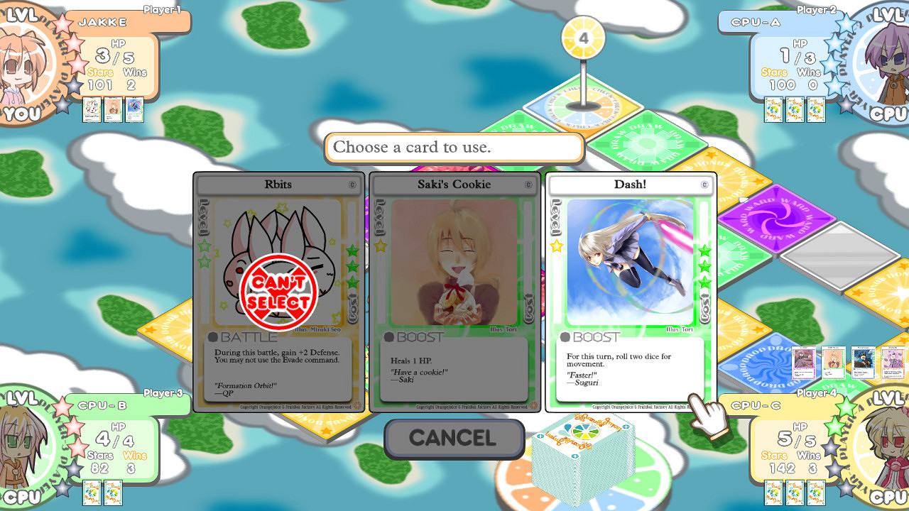 特別好評動漫風類大富翁遊戲《100%鮮橙汁》現已在Steam開啟限時免費活動