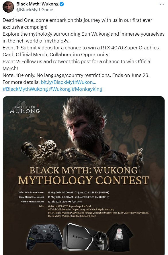 《黑神話：悟空》在B站上線投稿活動 國外宣傳也開啟
