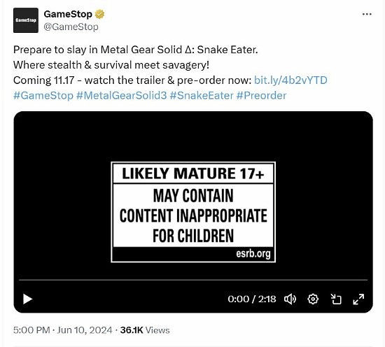 零售商澄清《潛龍諜影3RE》發售時間：日期出現了錯誤