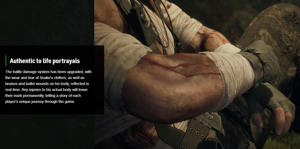 《潛龍諜影Δ:食蛇者》新特性 Snake的傷痕將永久保留 《潛龍諜影Δ:食蛇者》新特性 Snake的傷痕將永久保留
