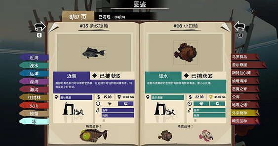 《漁帆暗湧》蓋爾懸崖魚類介紹 《漁帆暗湧》蓋爾懸崖魚類介紹