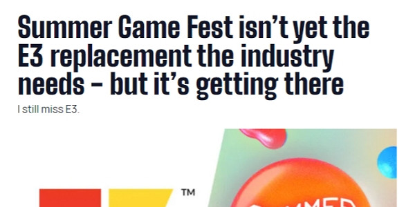 “夏日遊戲節”後 VG247:E3是場失敗的“軍備競賽” “夏日遊戲節”後 VG247:E3是場失敗的“軍備競賽”