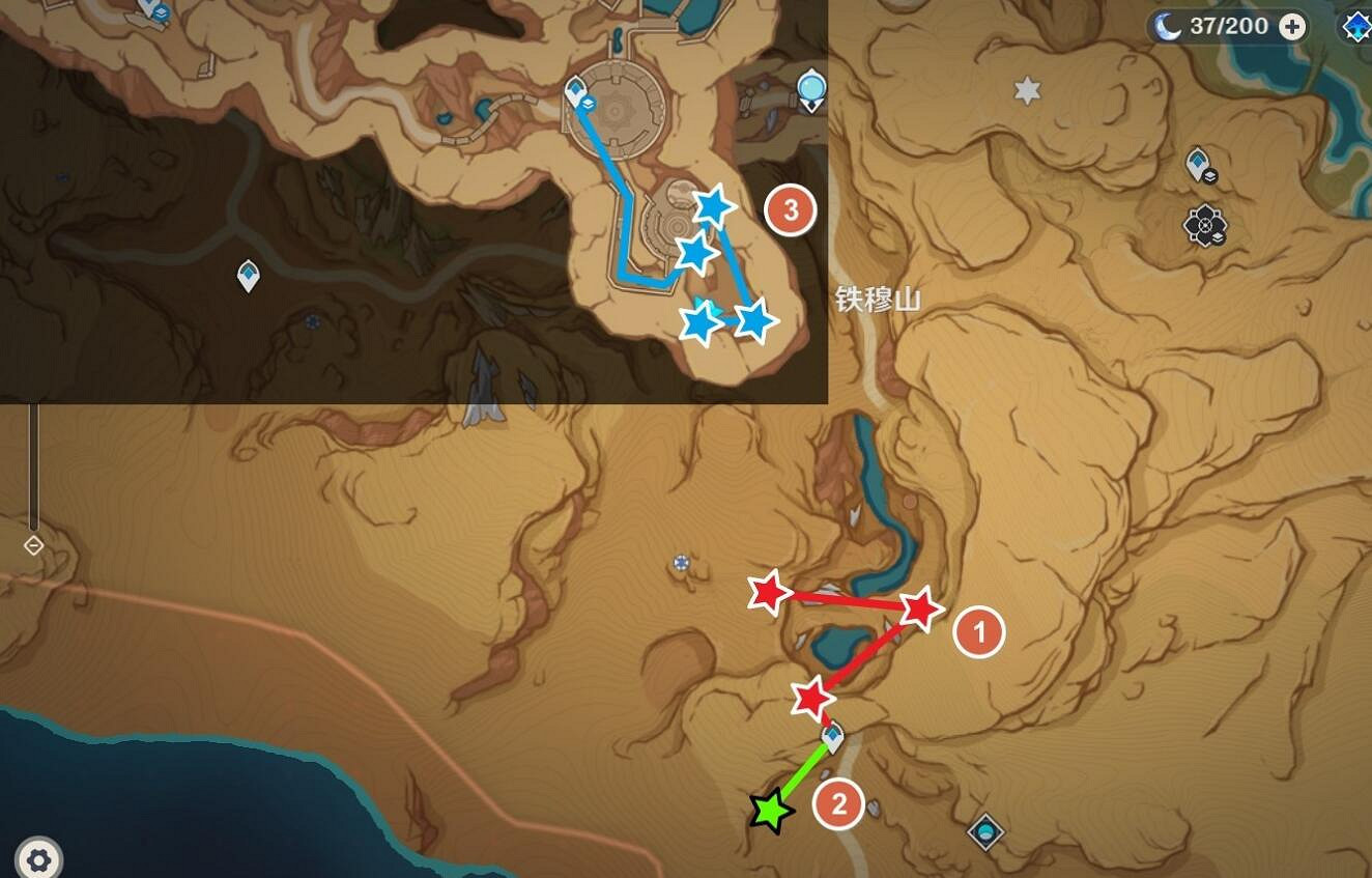 《原神》4.7萬相石荒石蒼漠南採集路線推薦 《原神》4.7萬相石荒石蒼漠南採集路線推薦