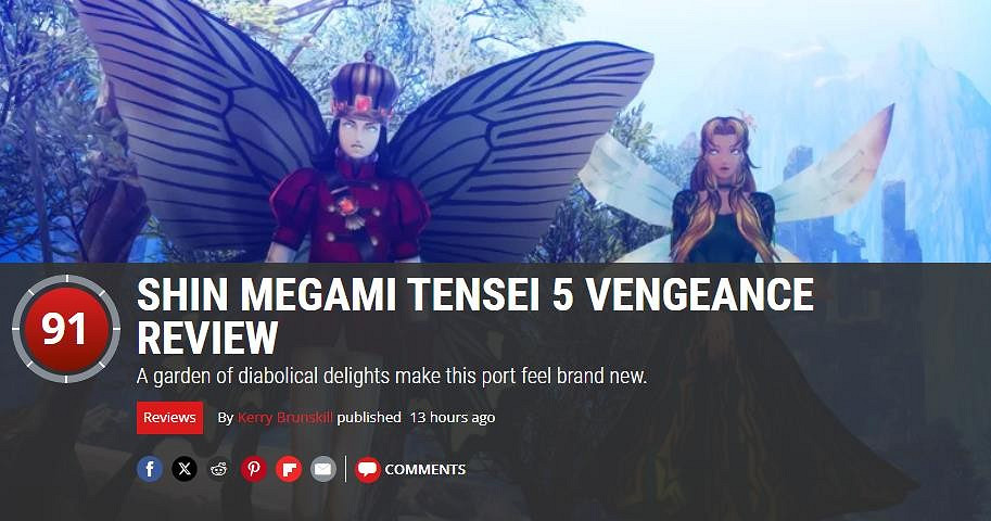 JRPG遊戲《真·女神轉生5：Vengeance》媒體評分出爐