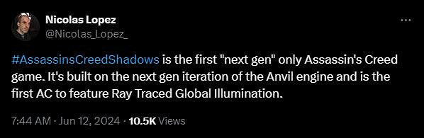 《刺客教條：影》將採用全局光追技術！為系列首款！