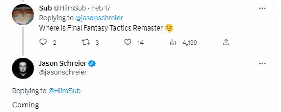 《最終幻想：戰略版》Remaster版正在開發中