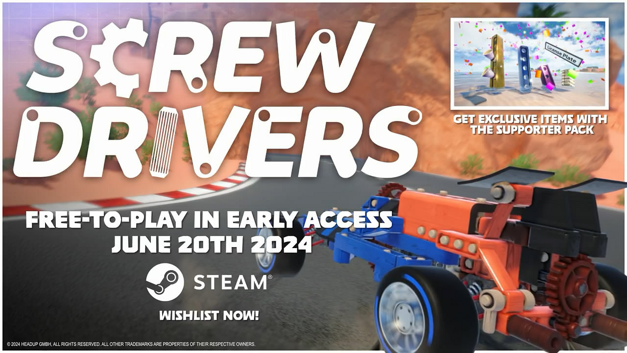 組裝賽車遊戲《螺絲起子》將於下周開啟搶先體驗！