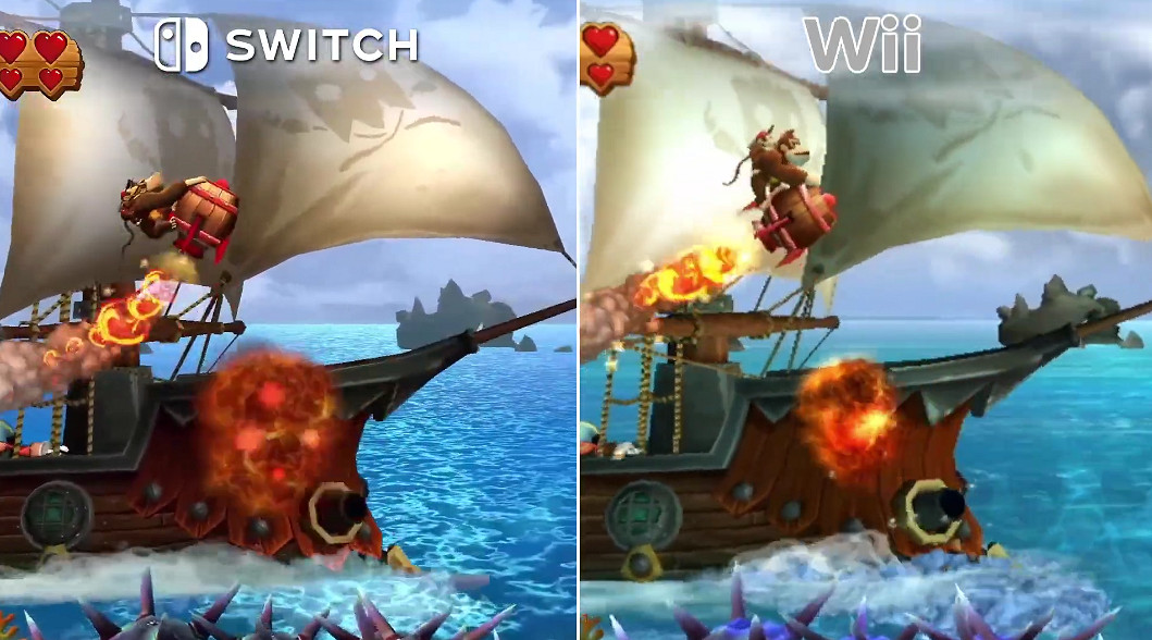 《大金剛國度 歸來HD》與Wii版對比：畫面提升顯著！