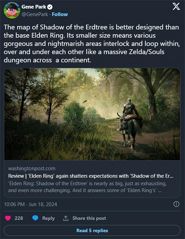 《黃金樹幽影》有超過65小時的可玩內容 是主體一半多 《黃金樹幽影》有超過65小時的可玩內容 是主體一半多