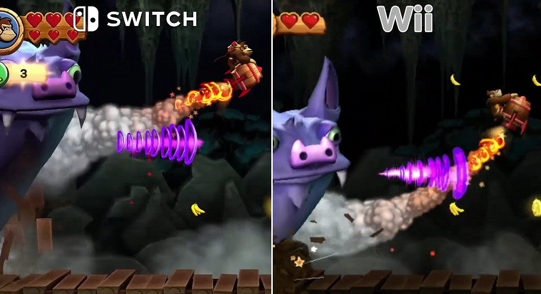 《大金剛國度 歸來HD》與Wii版對比：畫面提升顯著！