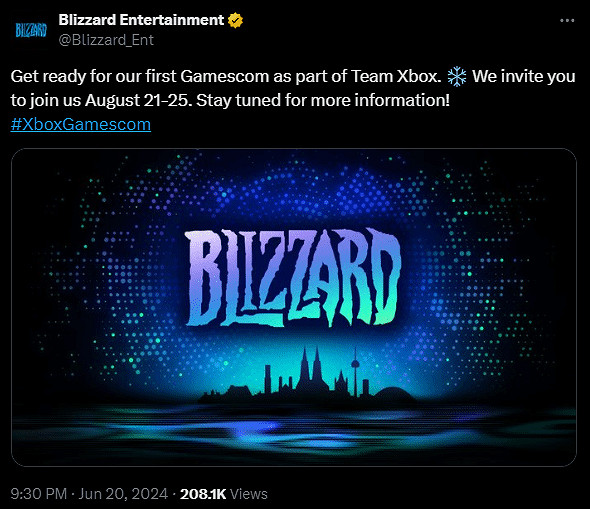 Xbox確定回歸科隆遊戲展 暴雪:將首次跟隨Xbox參展 Xbox確定回歸科隆遊戲展 暴雪:將首次跟隨Xbox參展