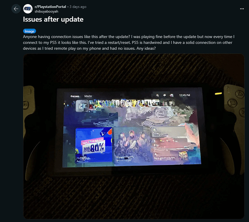 PS掌機3.0.0版本更新疑似導致斷連、畫質下降等問題