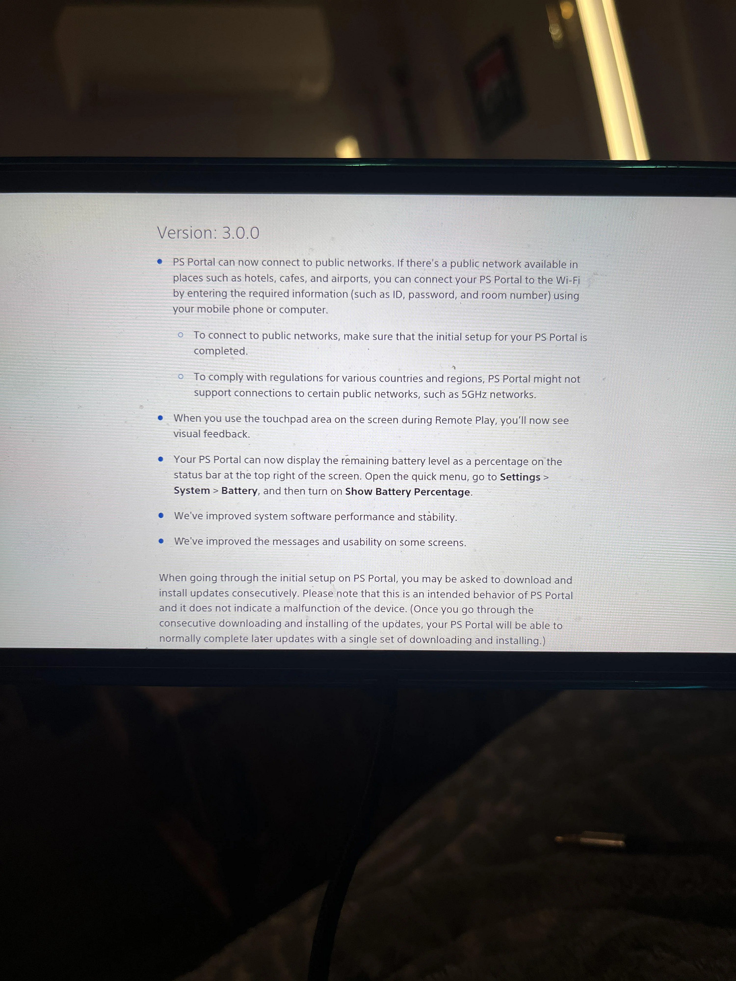 PlayStation Portal 3.0.0更新連結有問題 導致變磚