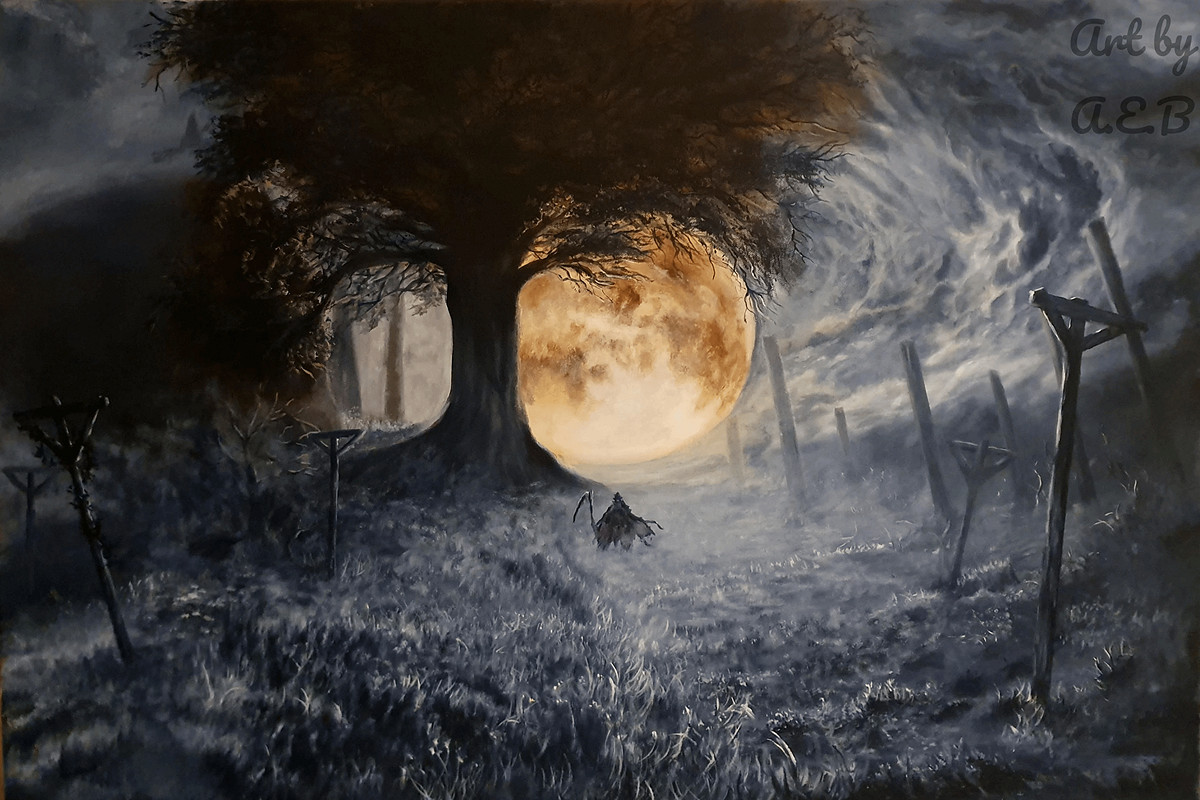 畫面超美！粉絲創作《艾爾登法環》DLC超大油畫作品