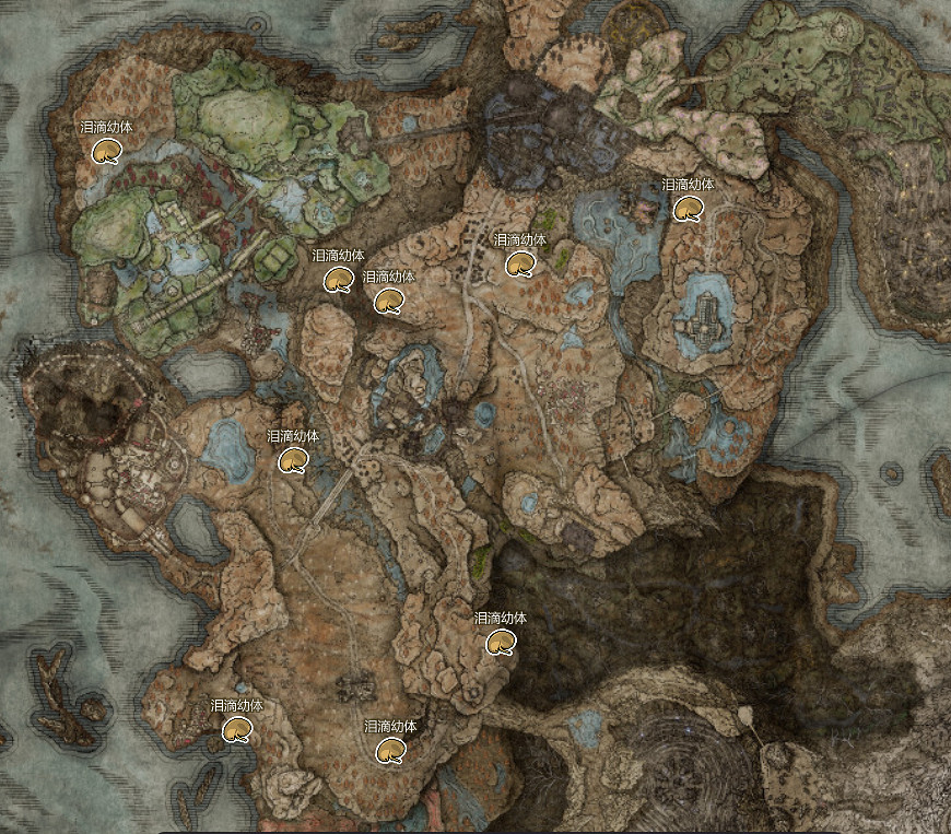 《艾爾登法環》淚滴幼體位置介紹