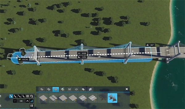 《大都會：天際2》在河面修橋方法