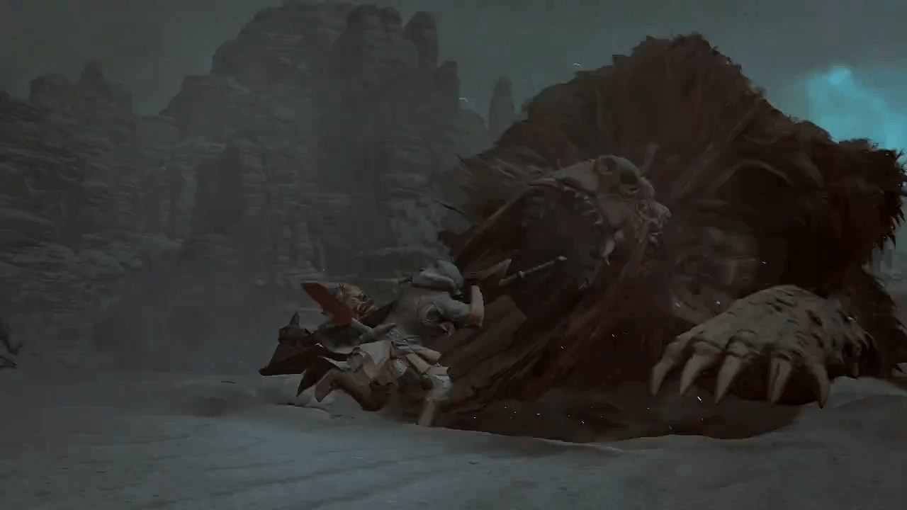 《魔物獵人:荒野》戰鬥短片 獵人激戰巨型“辟獸” 《魔物獵人:荒野》戰鬥短片 獵人激戰巨型“辟獸”