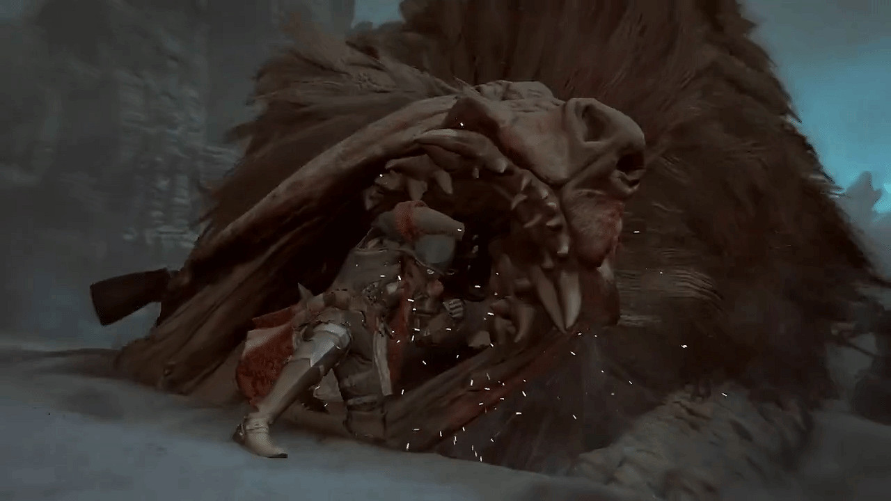 《魔物獵人:荒野》戰鬥短片 獵人激戰巨型“辟獸” 《魔物獵人:荒野》戰鬥短片 獵人激戰巨型“辟獸”