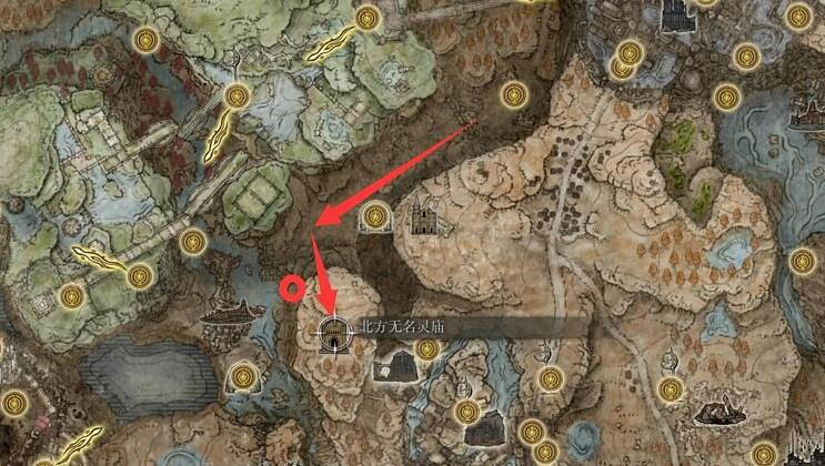 《艾爾登法環》黃金樹幽影無名靈廟位置地圖示示