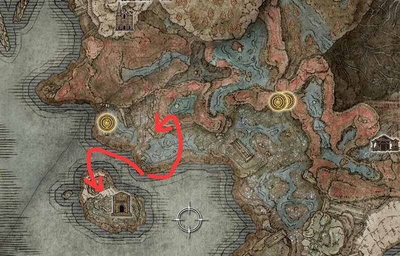 《艾爾登法環》黃金樹幽影無名靈廟位置地圖示示