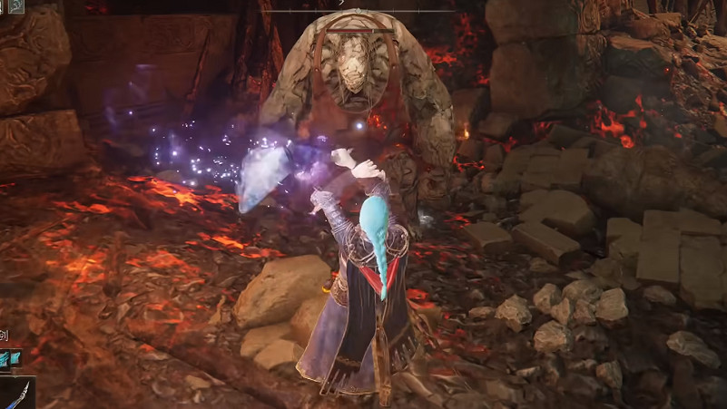 《艾爾登法環》熔岩管鍛造遺跡石頭人打法介紹