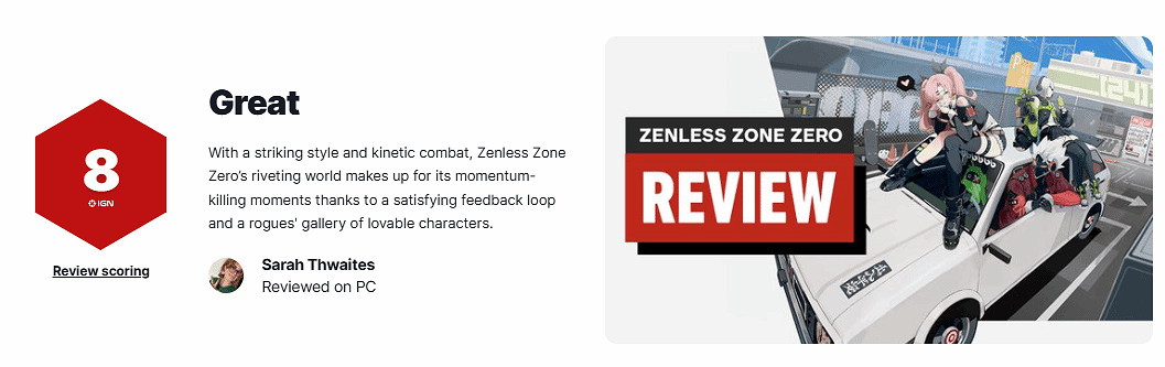 《絕區零》IGN評分8分:戰鬥興奮爽快 角色迷人可愛 《絕區零》IGN評分8分:戰鬥興奮爽快 角色迷人可愛