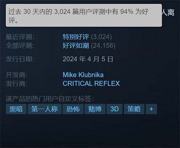 《惡魔輪盤》銷量現已突破200萬 Steam評價"特別好評" 《惡魔輪盤》銷量現已突破200萬 Steam評價"特別好評"