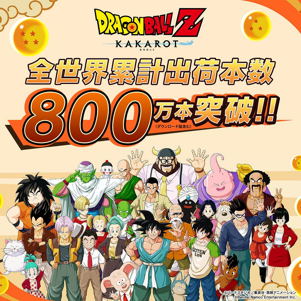 《七龍珠Z卡卡洛特》全球累計出貨套數突破800萬套 《七龍珠Z卡卡洛特》全球累計出貨套數突破800萬套