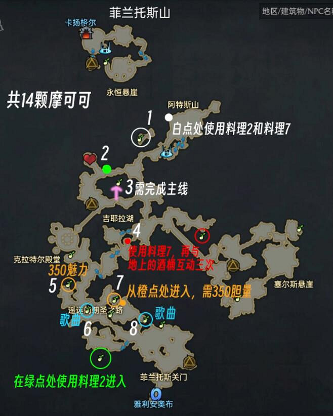 《命運方舟》菲蘭托斯山摩可可位置攻略 《命運方舟》菲蘭托斯山摩可可位置攻略