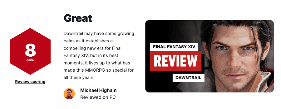 《FF14》新資料片IGN 8分：仍然是巔峰品質