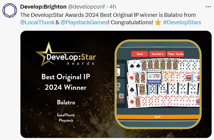 不愧是黑馬!《小醜牌》拿下開發之星"最佳原創IP獎" 不愧是黑馬!《小醜牌》拿下開發之星"最佳原創IP獎"