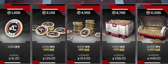 《apex》金幣儲值價格介紹 《apex》金幣儲值價格介紹