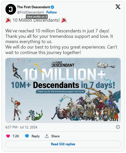 一邊罵一邊玩？《第一後裔》首周玩家人數突破1000萬