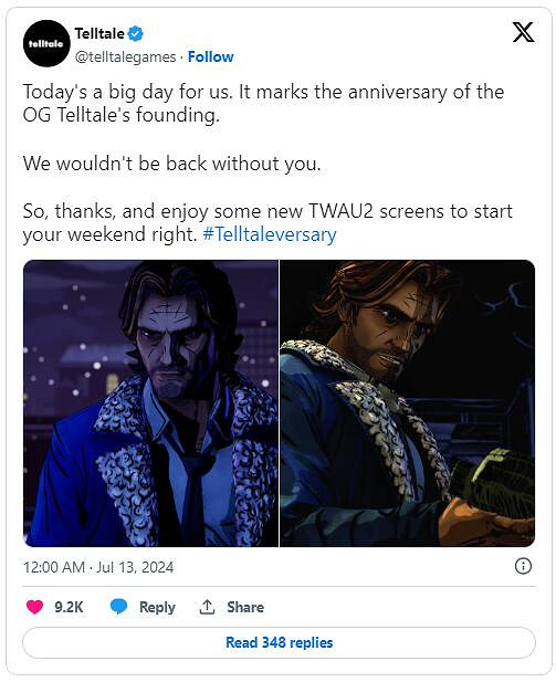 《與狼同行2》公布兩張新截圖：展示男主角Bigby Wolf