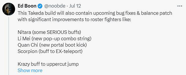 NetherRealm老板透露《真人快打1》更新內容和重大改進