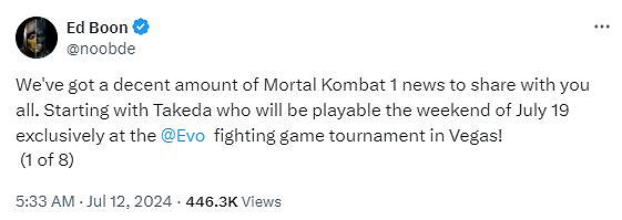 《真人快打1》將於7月26日揭曉遊戲第二年的更新計劃